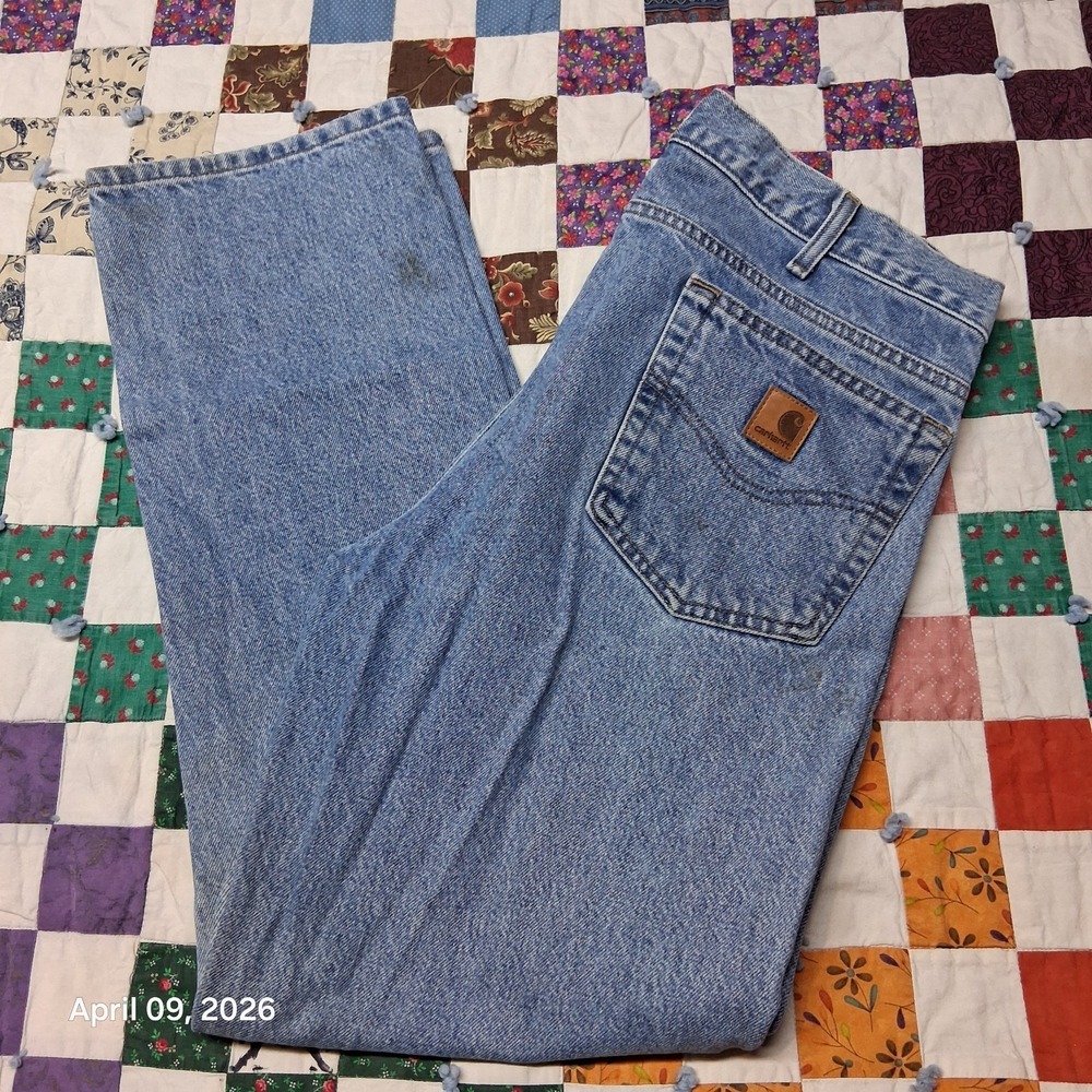 Carhartt B18 STW Traditional Fit Jeans Mens Size 36x30 Light Stone‎ Wash